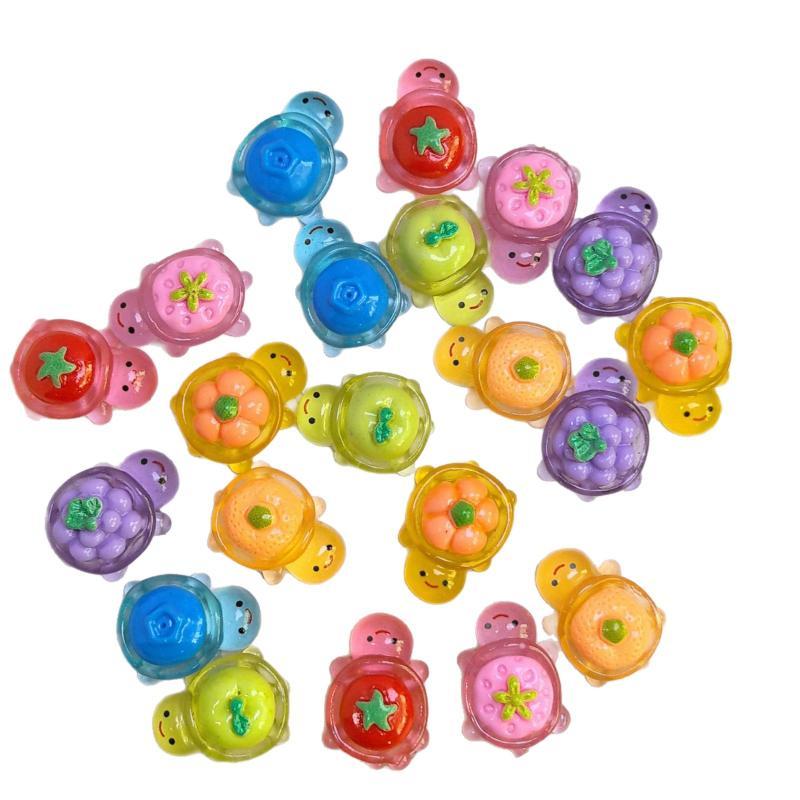 30Pcs Glowing Mini Resin Turtle Ornaments Luminous Decor for Terrarium Fairy Garden Micro Landscape Decor