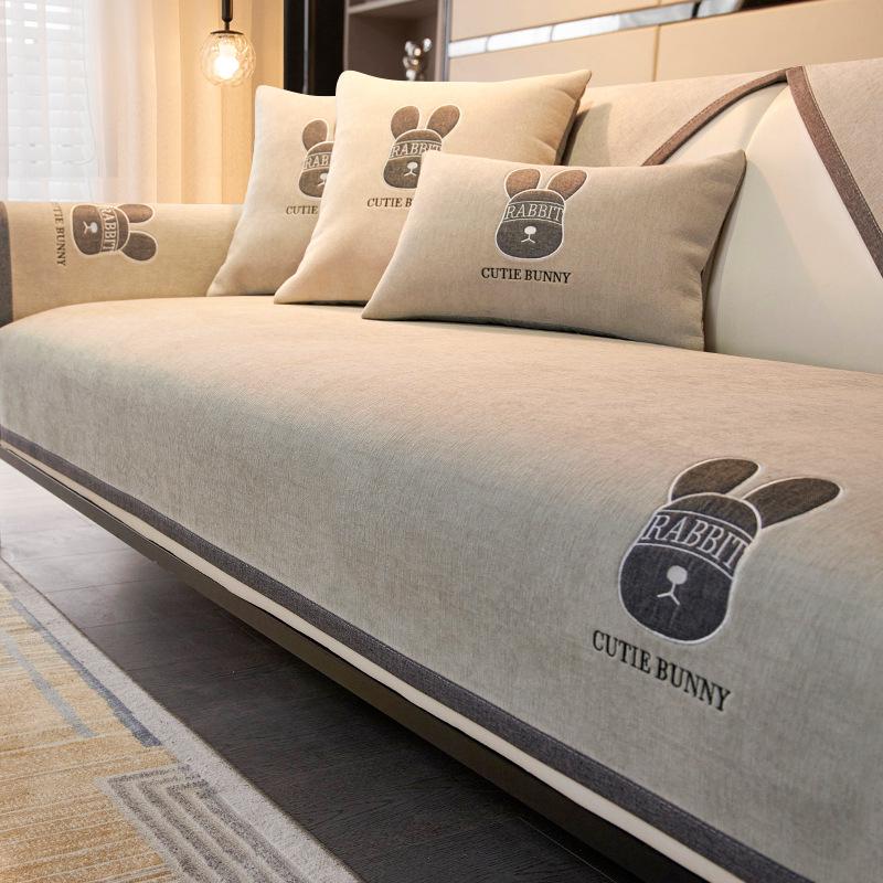 

Легкая роскошная диванная подушка из синели, универсальная подушка для сидения на все времена года, новый стиль, противоскользящий кожаный чехол для дивана, тканевое полотенце 90*210cm