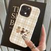 Cute Three Bears Checkered Pattern Phone Case For iPhone 17 Pro Max 16 15 14 Plus 11 12 13 Pro 17Air X XR XS Max Soft Cover