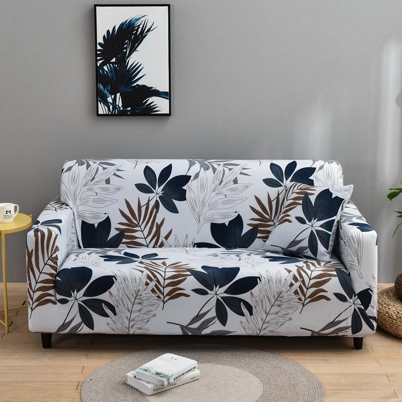Square Printed L-shape Chaise Longue Sofa Covers for Living Room Sofa Protector Anti-dust Elastic Stretch Covers for Corner Sofa