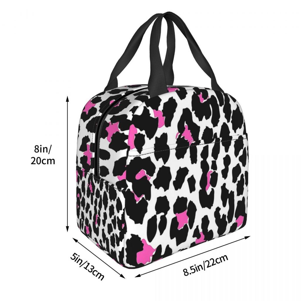Leopardenmuster Isoliertes Lunchpaket Auslaufsicherer Lunchbehälter Thermotasche Tragetasche Lunchbox Büro Outdoor Lebensmitteltasche
