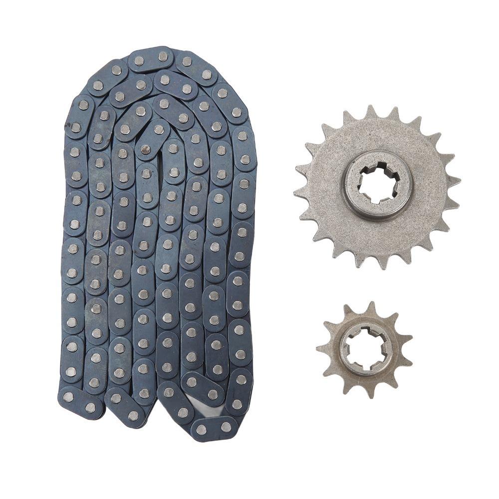 

T8F 116 Links Drive Chain Kit Heavy Duty with 20T 11T Gears Go Kart Drive Chain Set Steel Sprocket Chain Set Off Road Vehicles