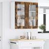 Wall Mounted Glass Cabinet LUCCA Smoked Oak 80 X 31 X 80 Cm