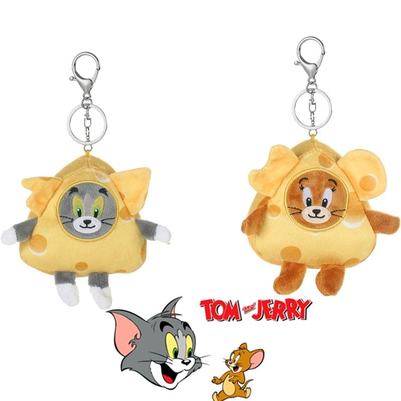 Authentic Tom And Jerry Cheese Plush Doll Pendant Cute Cartoon Tom Cat And Jerry Mouse Bag Decoration Perfect Gift For All Ages