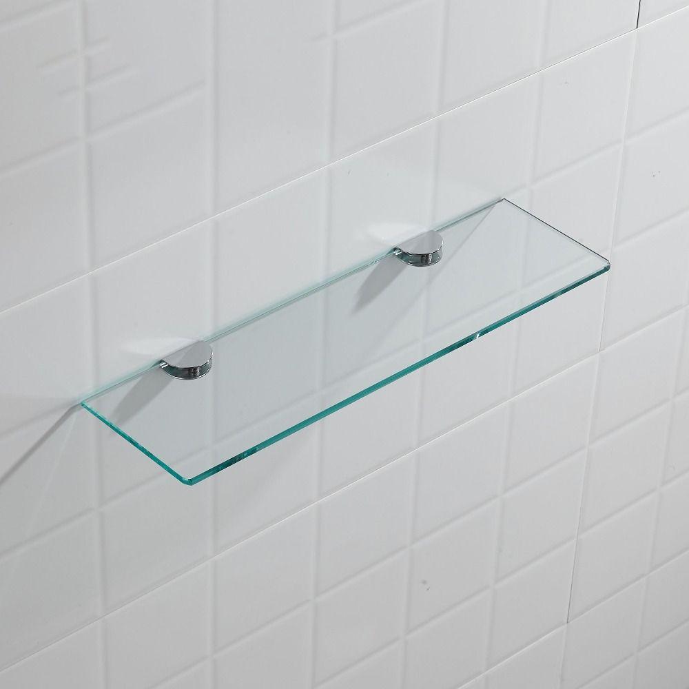 Gold Glass Shelf Glass Wall Mount Tempered Glass Shower Storage  Indoor
