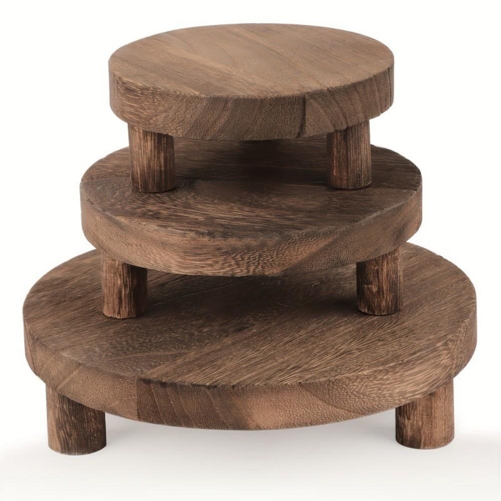 Decorative Base Wood Plant Stand Stepped Flower Pot Holder New Wood Pedestal Riser Balcony