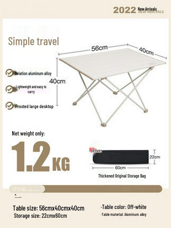 Portable Aluminum Folding Table & Chairs Set for Camping & Picnic