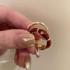 Anéis vintage vermelhos com gotas esmaltadas para mulheres, moda bambu, nó, anel aberto, noivado, casamento, joias, moda, presentes para namorada