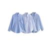 Kaslead New Arrival Women's Fashion Style Fashion Loose Linen Blend Stripes Shirt 4387054
