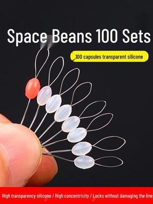 7+1 Ultra-Transparent Silicone Space Bean: High Concentricity Olive Cylindrical Fishing Accessory