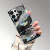 Gold-plated Tempered Glass Phone Case, Compatible Galaxy S26 S25 S24 S23 S22 Ultra Plus. Features a Flowing Nebula Design.