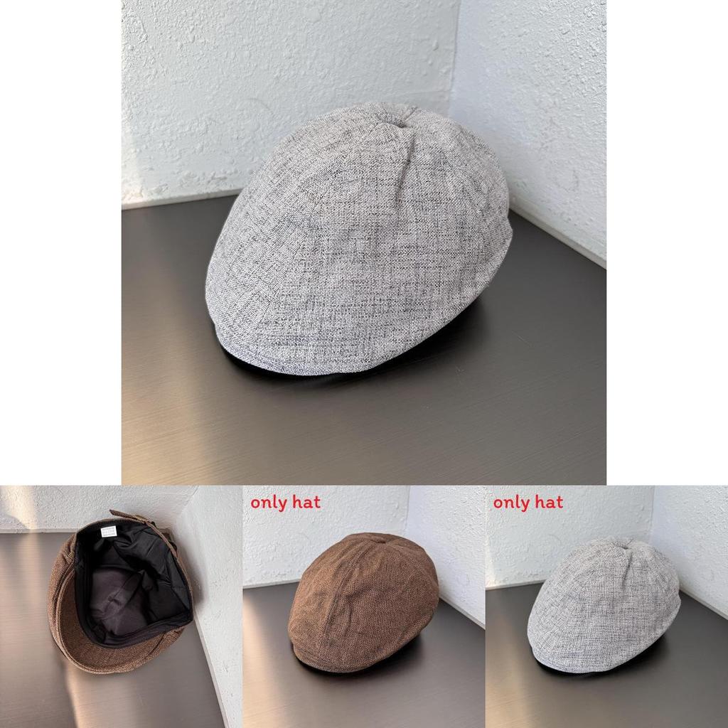 Simple Solid Color Cotton Linen Neutral Casual Beret For Autumn Casual Looks
