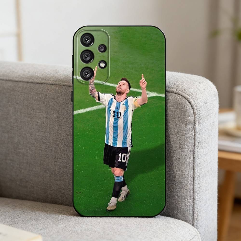 F-Football S-Star L-Lionel Messi Phone Case For Samsung S25,S24,S21,S22,S23,S30,Ultra,S20,Plus,Fe,Note,10,9,5G Black Cover