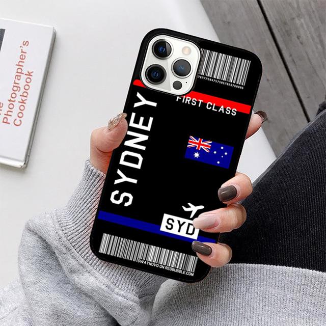 Boarding Pass Plane Ticket Phone Case For iPhone 17 Air 16 15 14 13 12 11 Pro Max Plus Max Cover Shell coque