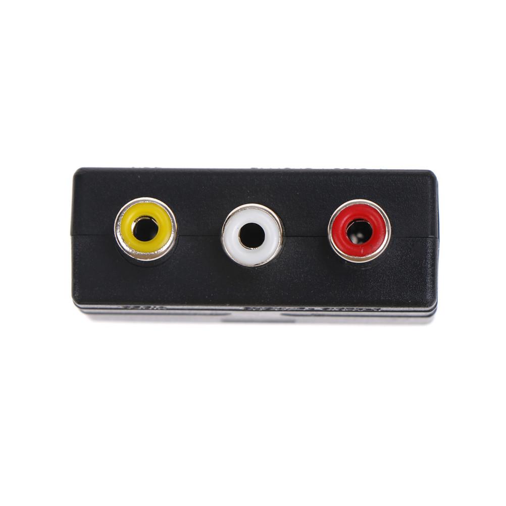 1PC Silver SCART To 3 RC Composite Phono Adaptor Converter + In / Out Switch