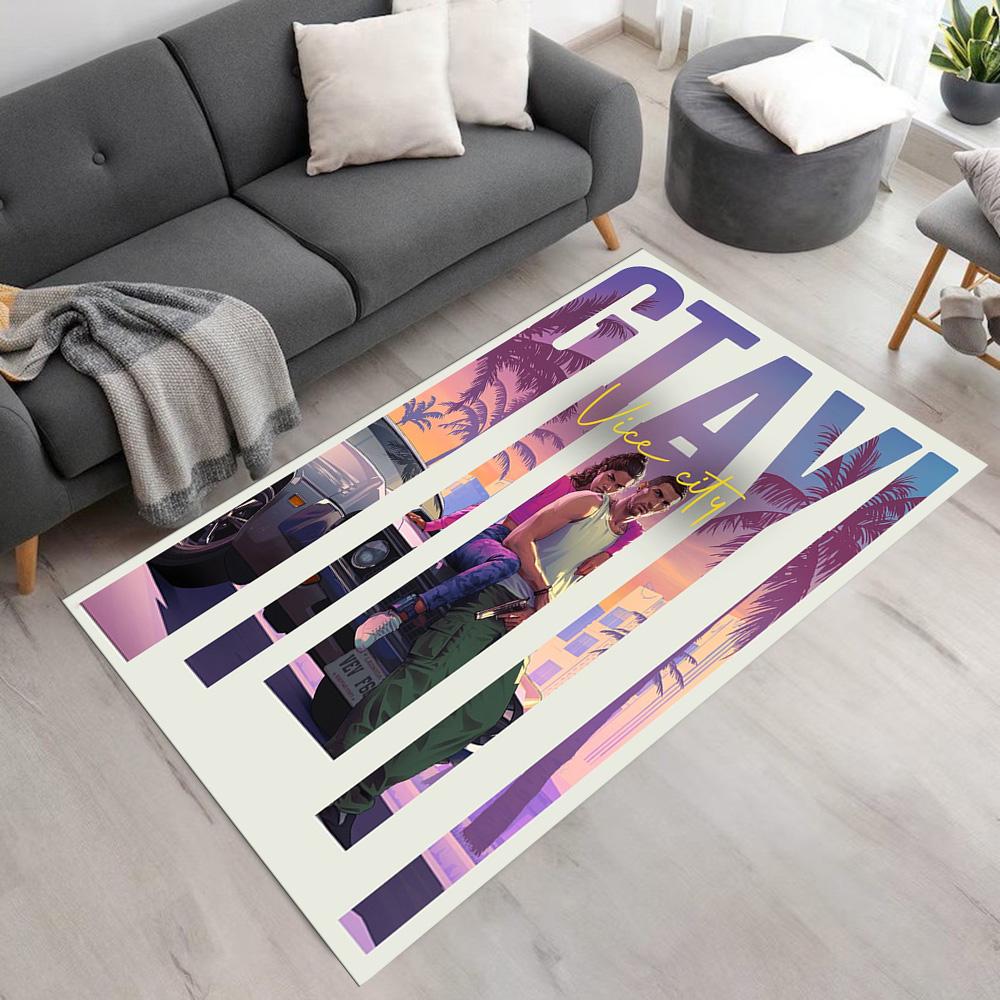 Grand Theft Auto Floor Mat Suitable for Game Room Hallway Entryway Bedrooms Antislip Carpet Decorate Offices Wedding Party Gift