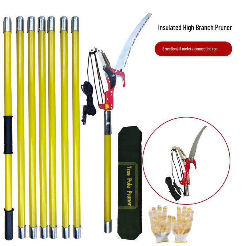 Telescopic High-Altitude Branch Lopper with Pulley, Long Handle Saw & Pruning Shears for Garden & Tree Maintenance.