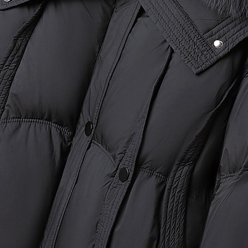 Siboshe Women's 90% Down Lapel Jacket with Large Fur Collar