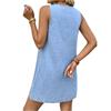 Abito casual da donna con stampa denim, tasche e scollo a U