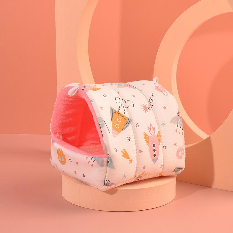 Cute Mini Cage Rabbit Squirrel Winter Warm Cotton Mat Guinea Pig Nest Hamster House Small Animal Sleeping Bed Pet Hanging Cage