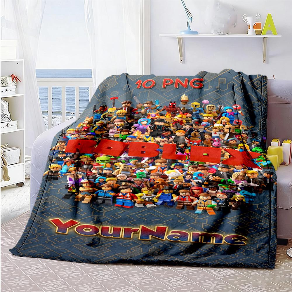 Roblox 117 Customize Your Name Blanket Multi-purpose Customizable Blanket Durable Comfort Great for Living Room Office Seaside Picnics