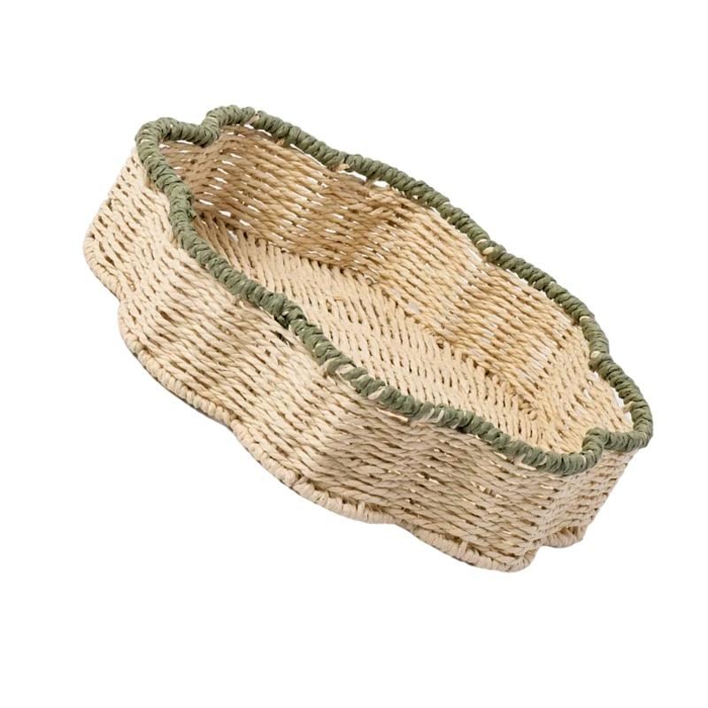 1Pc Snack Tray Vegetables Imitation Vine Household Storage Basket Fruits Weave High-capacity Paper Rope
