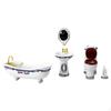 5 Pcs Dollhouse Porcelain Bathroom Set Miniature Furniture Toys Micro Landscape Toilet Brush Sink