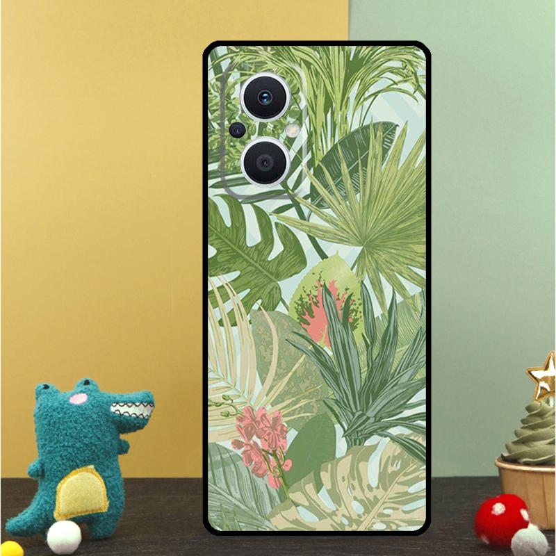 Retro Banana Leaf Plant Case For OPPO Reno 15 15F 14 13 12 11 10 Pro 14F 13F 12F 11F 8T OPPO Find X9 X8 X6 Pro Cover
