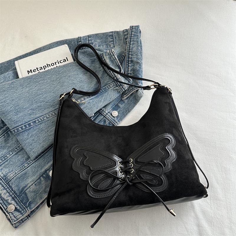 Large Capacity Bow Backpack Women's 2025 Winter New Retro Shoulder Bag High Value Commuter Tote Bag