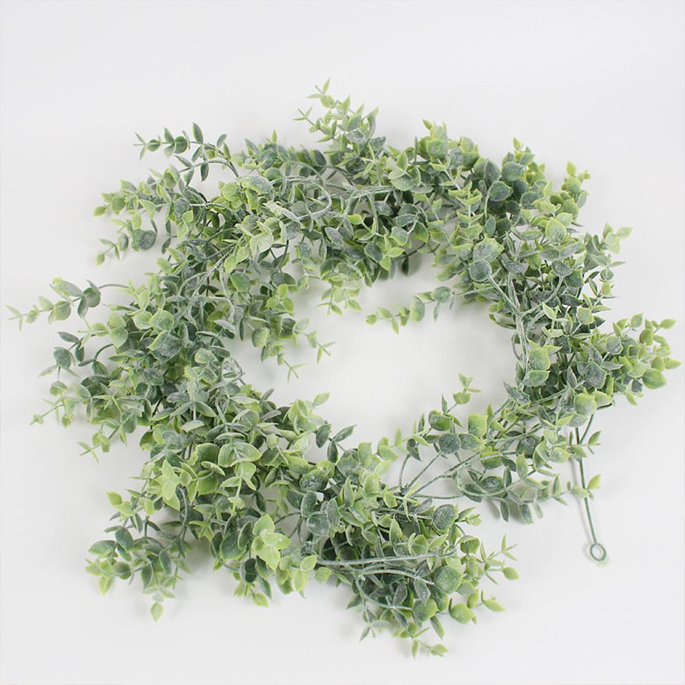 Simulation Eucalyptus Garland Plant Artificial Vines Hanging Eucalyptus Leaves Greenery Garland For Wedding Backdrop Arch Wall Decor Small tip leaves gray-green
