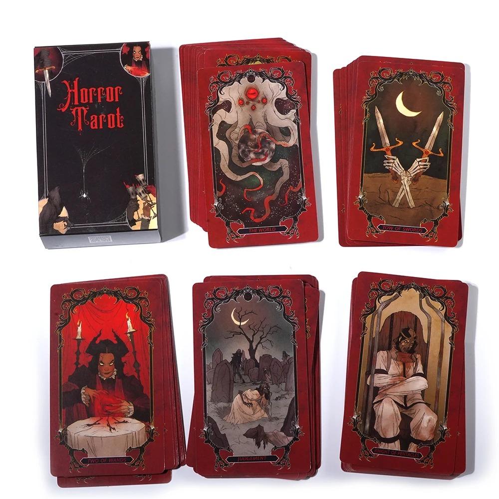 Horror Tarot Deck Kartenspiel Vollständig Englisch Wahrsagerei Tarotkarten Für Anfänger, Geeignet Für Familienfeier Brettspiel
