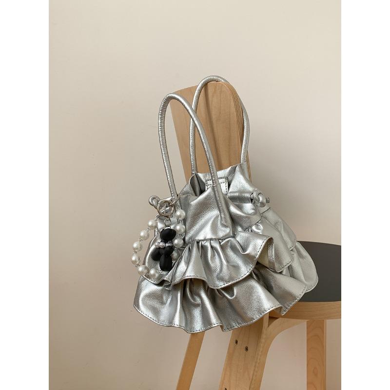 Spring Niche Design Lotus Edge Portable Pleated Bag Soft Messenger Bag Creative New Shoulder Bag Women