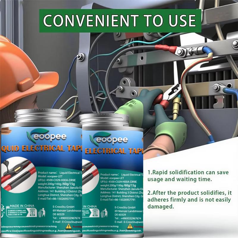 Liquid Waterproof Electrical Tape Epoxy Resin Black Glue Quick Drying Sealant For Wires And Cables Home Use Fix Line Glue