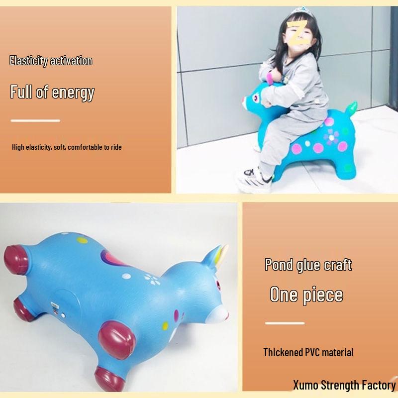Extra Large Inflatable Bouncy Horse with Music - Thickened Leather Ride-On Pony for Children