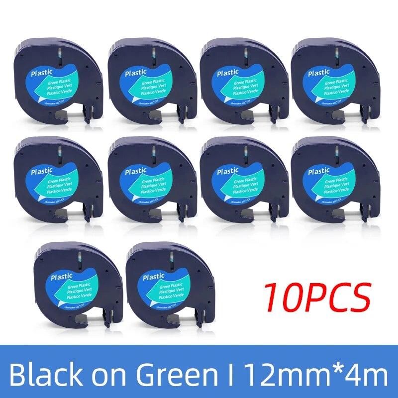 10pk 91330 LT Fita de etiqueta compatível com Dymo Letratag Ribbon 91331 para LT-100H LT-100T Dymo Impressora de etiquetas adesivas Lm920 Fita 12mm
