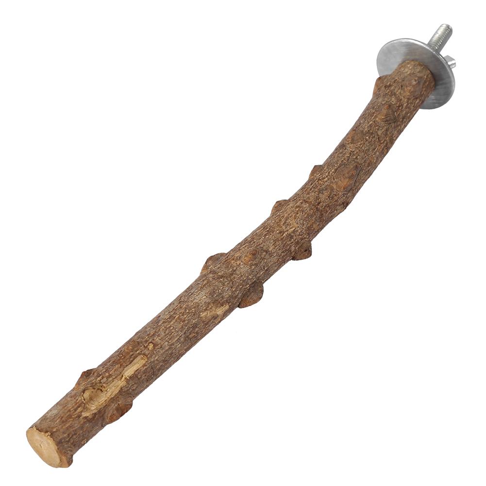 Soporte Natural de Madera para Loro, Percha para Afilar Patas, Juguete Colgante para Masticar Pájaro en Jaula(1.5~2.5*25cm)
