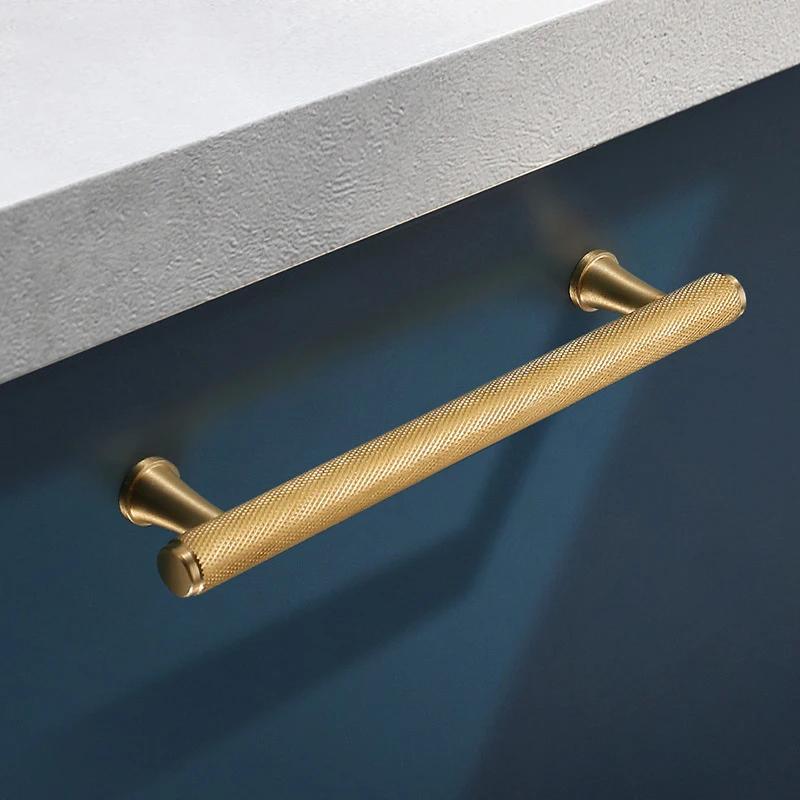 Brass Cabinet Handles Luxury Gold Furniture Copper Drawer Knobs Cupboard  Wardrobe Door Pulls Hardware