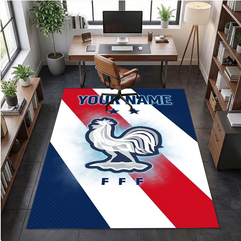 Crystal Velvet Rug France national football team Print Custom Name Text Floor Mat Home Decor