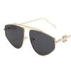 Non-polarized Fashion Large Frame Sunglasses Metal Polygon Sunglasses Street Photography Glasses
