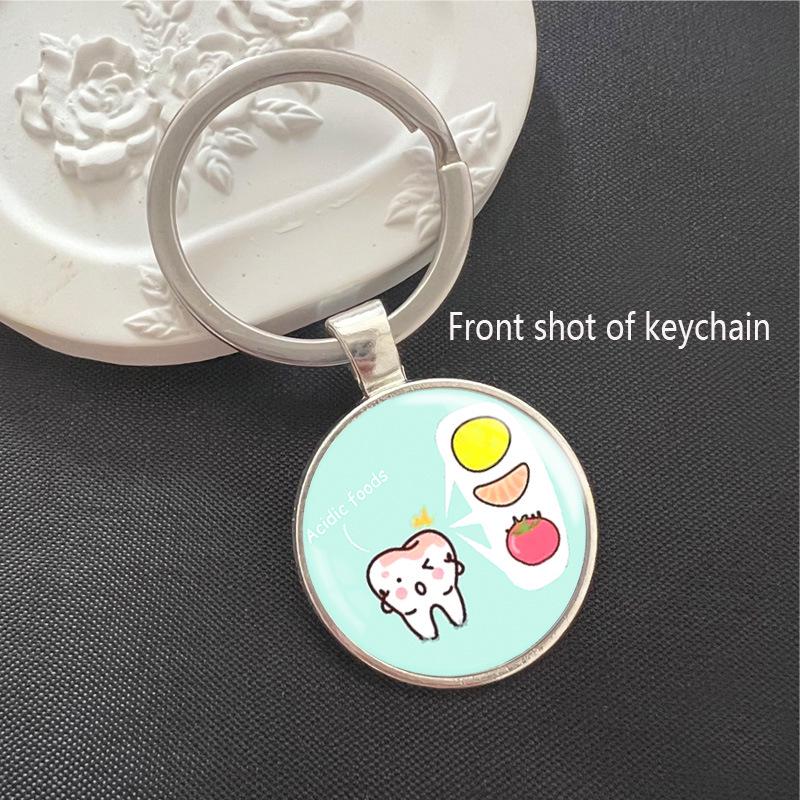 Dentist s Favorite Tooth Gem Keychain Pendant