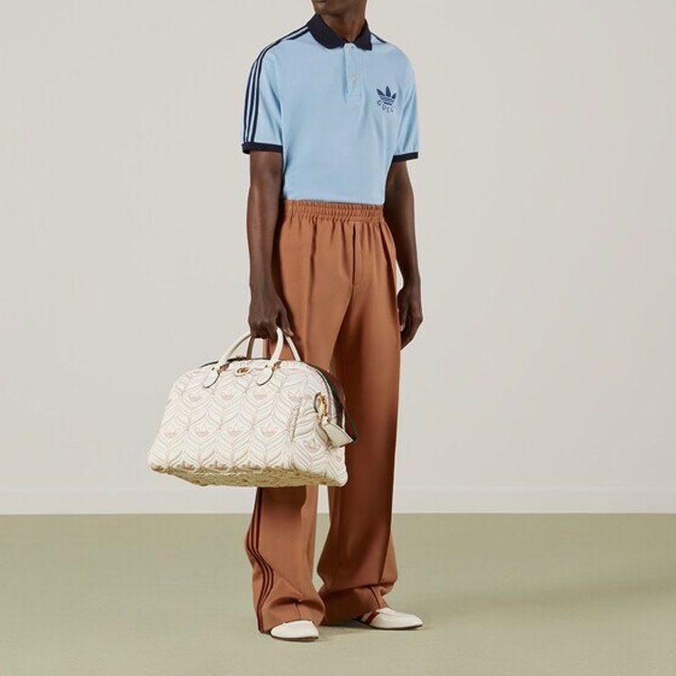 GUCCI x Adidas Originals SS23 Polo Shirt Men's Blue 700497-XJEVF-4807