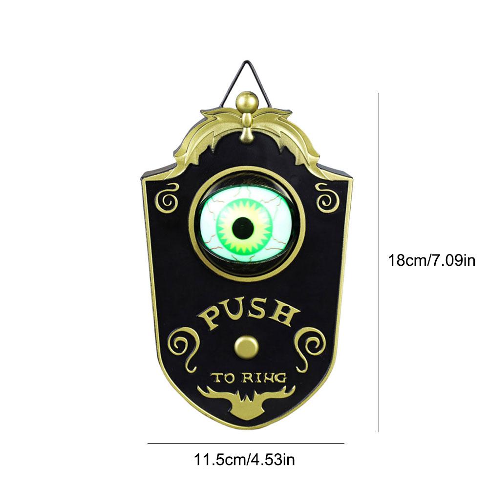 Animated Eyeball Halloween Doorbell with Spooky Sounds LED Hanging Doorbell Front Door Haunted House Halloween Decor Prank Props