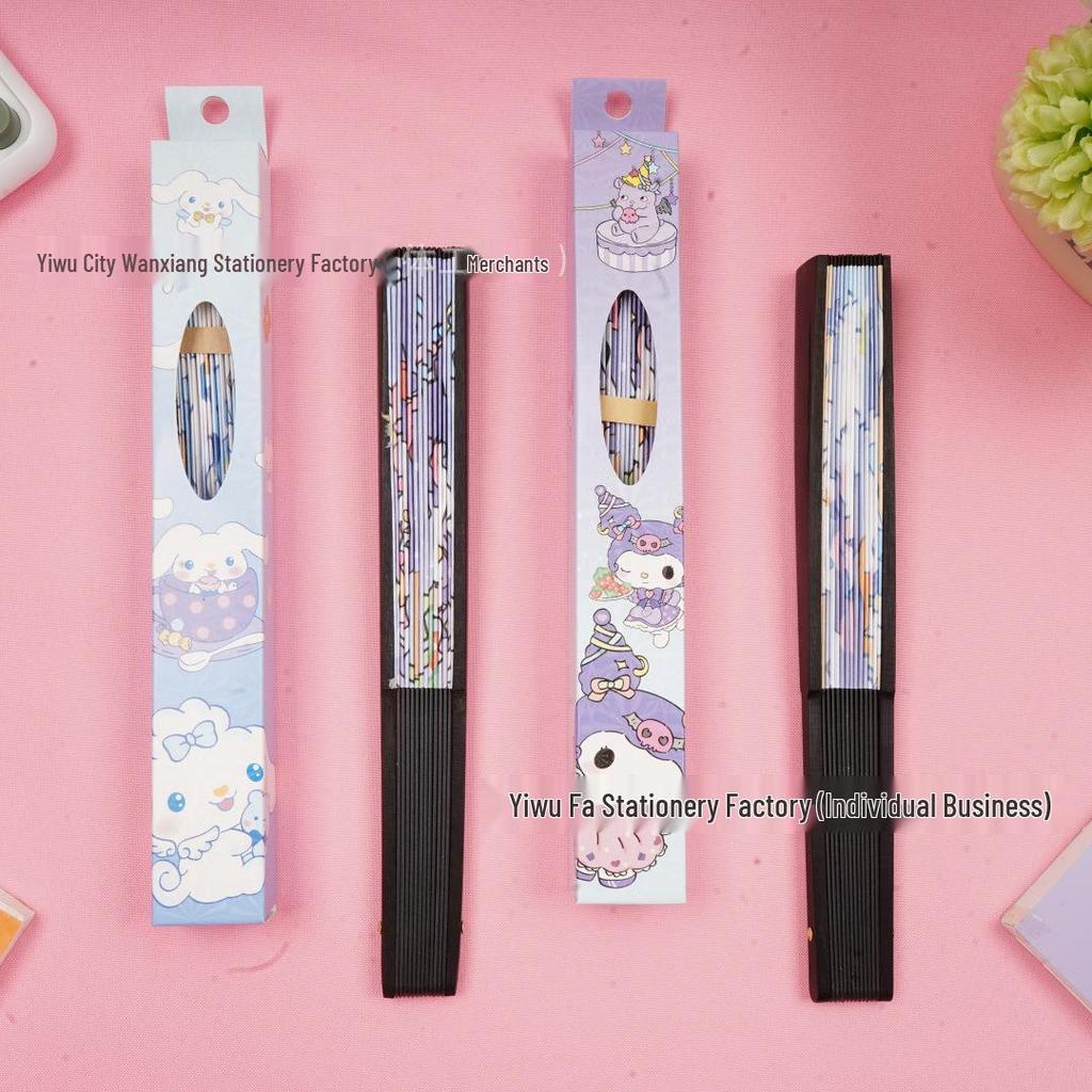 Creative Sanrio 8-inch Cartoon Folding Fan: Portable High-Value Summer Fan for Students