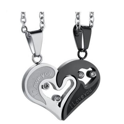 Popular Couple Pendant Necklace Love Fashion Heart Pendant