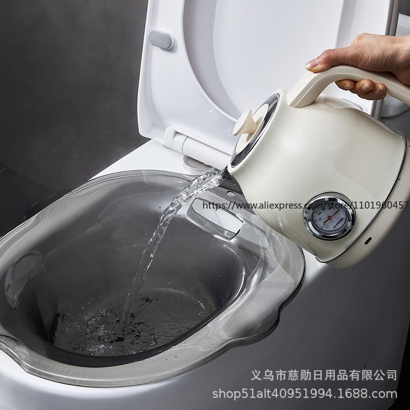 Toilet-Mounted Sitz Bath Squat-Free Soaking Tub for Hemorrhoids Postpartum Care Essential for Pregnant Women Postnatal Recovery