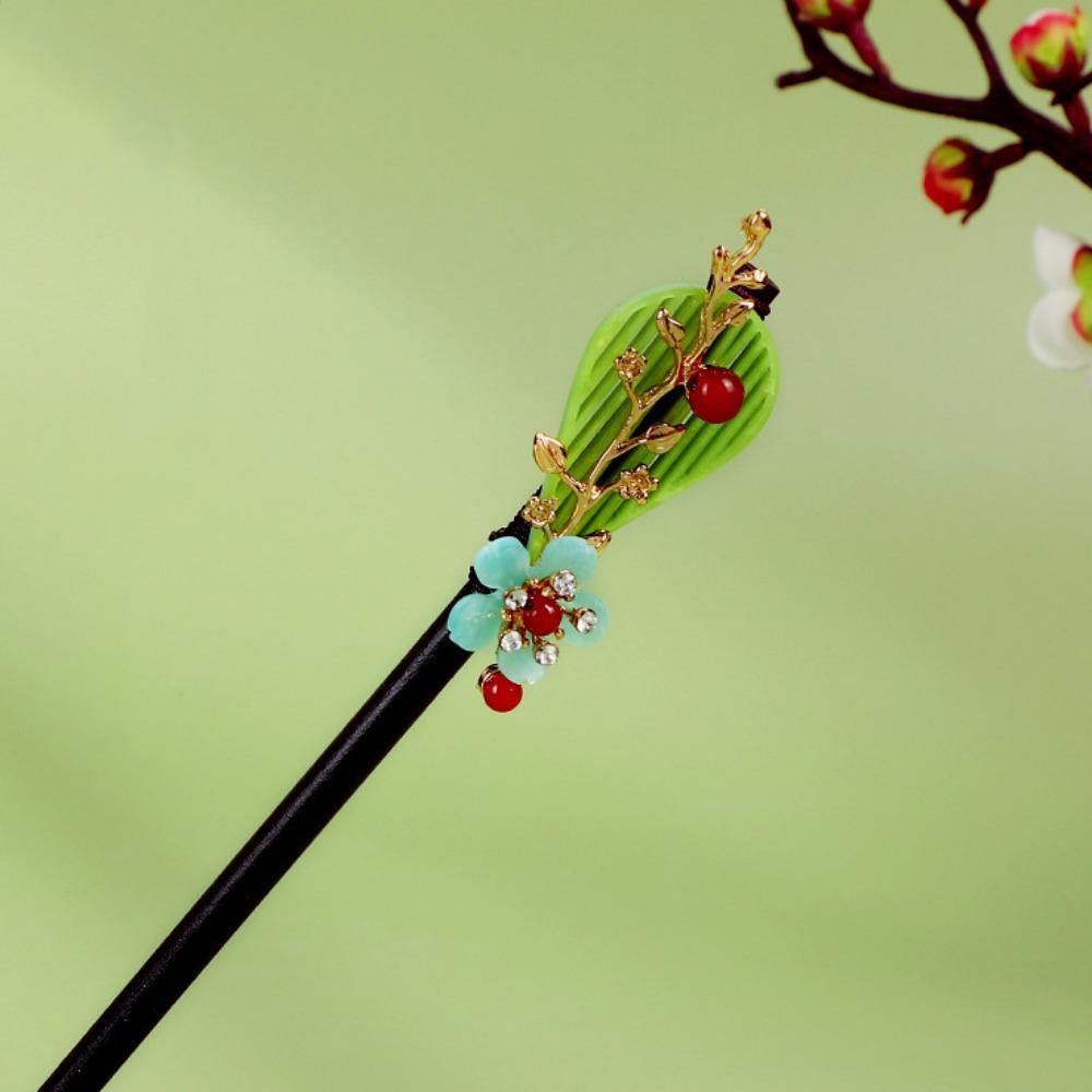 Handmade Flower Hair Sticks Ancient Style Hanfu Hair Fork Hair Stick Pins  for Hanfu