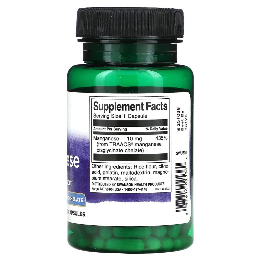 Albion Manganese, 10Mg, 180 Capsules