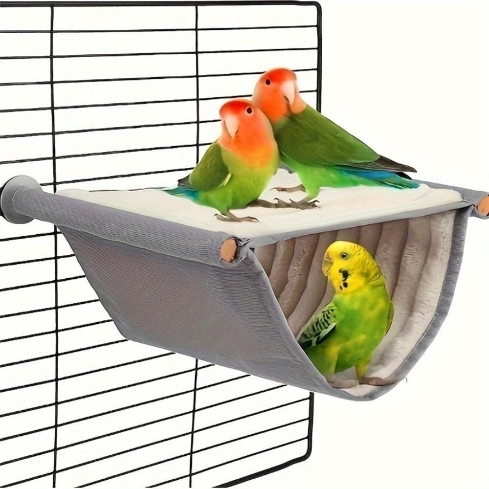 

Yellow Grey Bird Hanging Hammock Fleece Bird Cage Perch New Hamster Hammock for Small Pet Small сірий