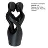 3D-Printed Minimalist Couple Ornament with Heart Cutout Smooth Delicate Lines Black White Desktop Keepsake Romantic Home Decor Gift