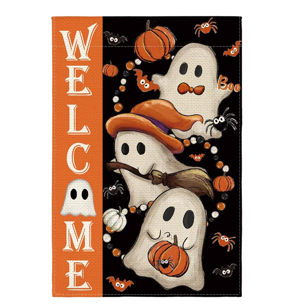 Fall Halloween Garden Flag with Cute Print, Outdoor Yard Decoration